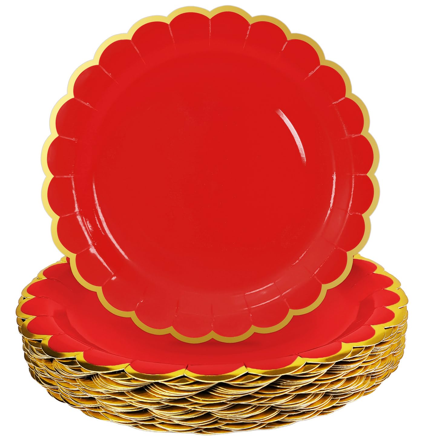 HEIPINIUYE 50 Pieces Red Paper Plates - tableware | Mubboo