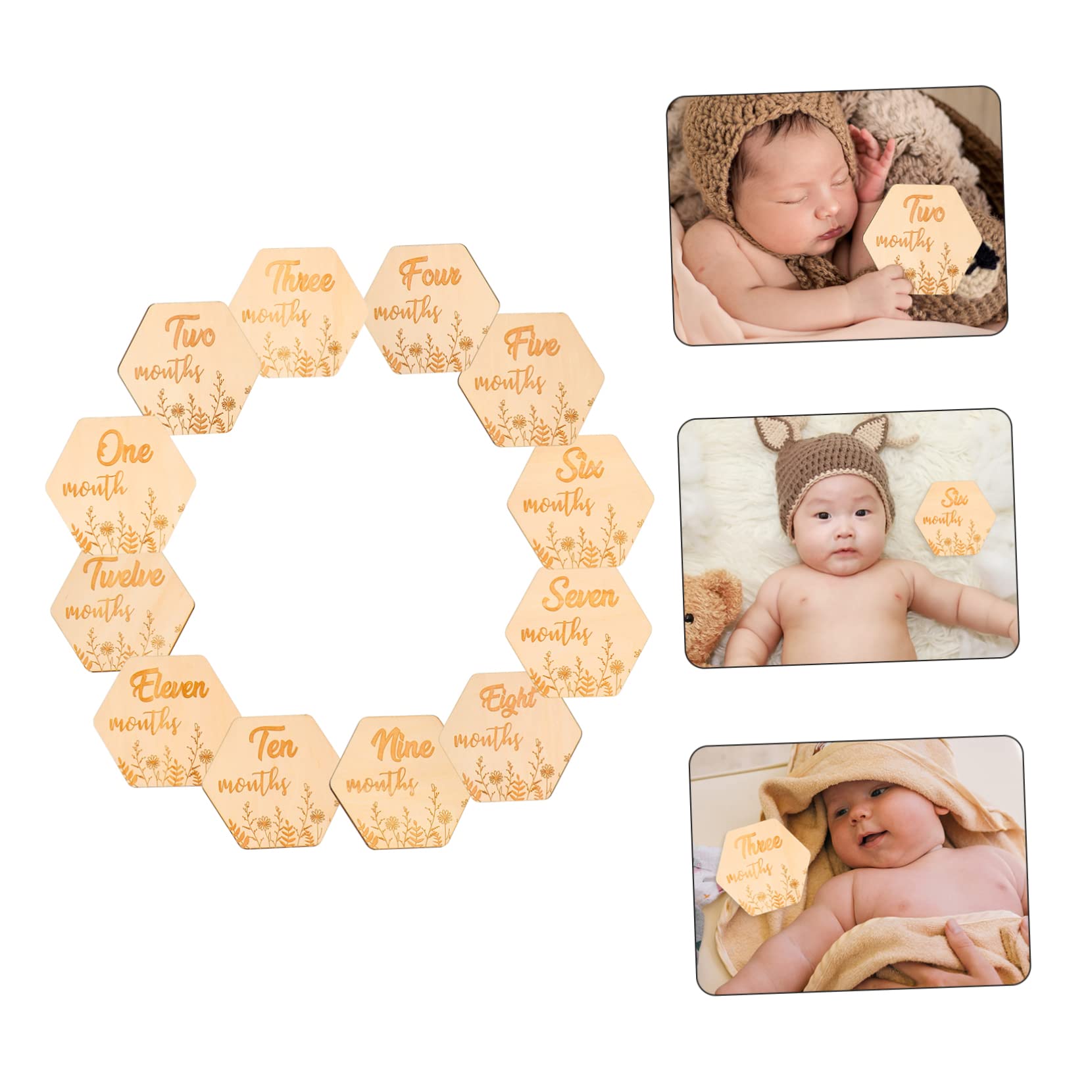 TOYANDONA 36stücke Monatliche Meilensteinkarten Teiliges Holzdekor Für Neugeborene Fotoshooting Requisiten Für Erste Jahr Bedeutungsvolle Erinnerungen Für Junge Mädchen Und Kleinkinder