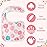 Zainpe 6Pcs Snap Muslin Cotton Baby Bibs Flowers Strawberry Patterns Infants Drooling Bib Soft Absorbent Adjustable Feeding Burp Cloths for Newborns Boy Girl Toddlers Teething Eating 0 to 36 Months
