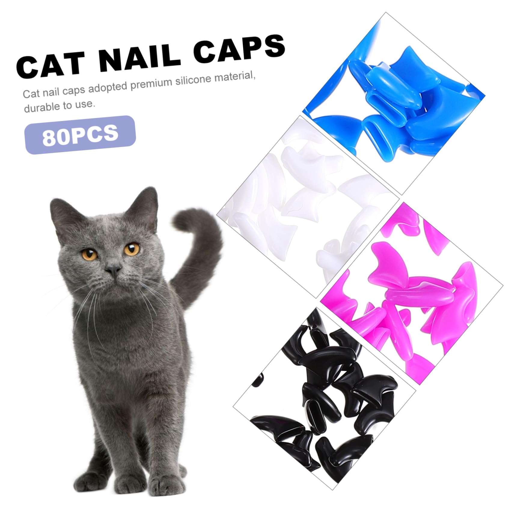 240 Pcs Ensemble D'Ongles pour Animaux De Compagnie Bouts D'Ongles De Chat Protecteurs De Griffes De Chat Capuchons De Griffes De Chat Couvre-Griffes pour Animaux De Compagnie