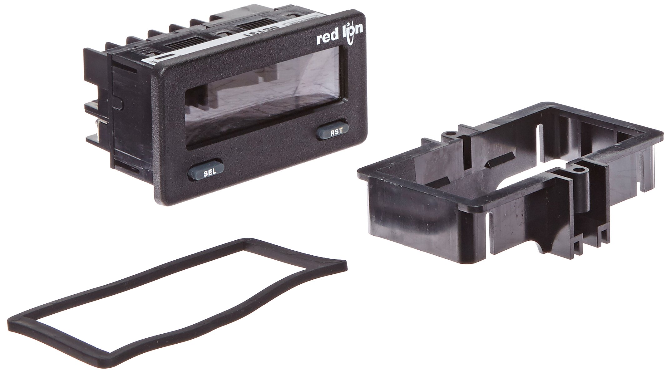 Red Lion CUB5I Electronic DC Current Panel Meter, 5 Digit Red LCD Display, 9-28 VDC, 200 microA to 200mA Input Current