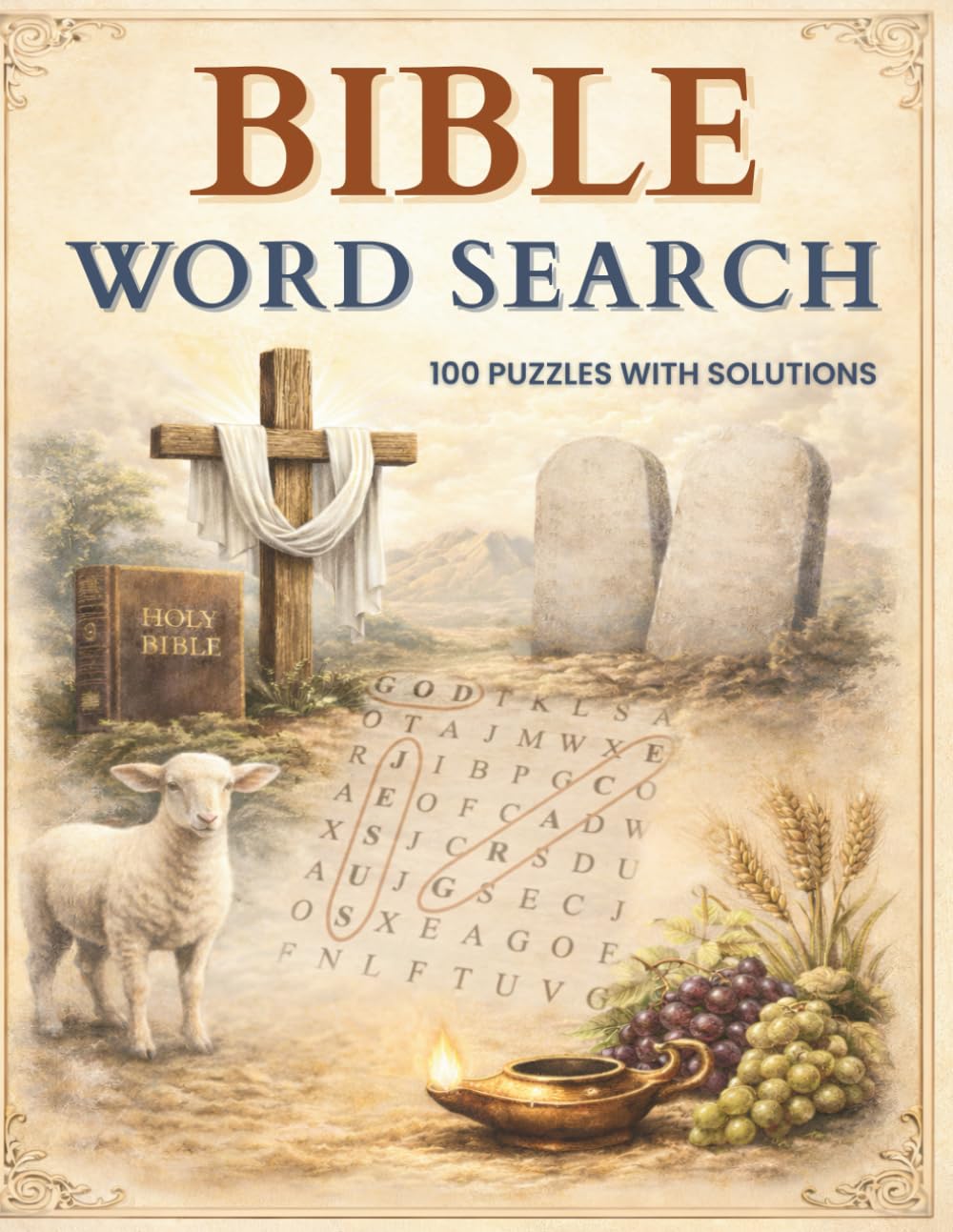 Bible Word Search | 100 Puzzles with solutions: Large print puzzles featuring Biblical People, Places, Symbols and Christian Living for relaxation and reflection