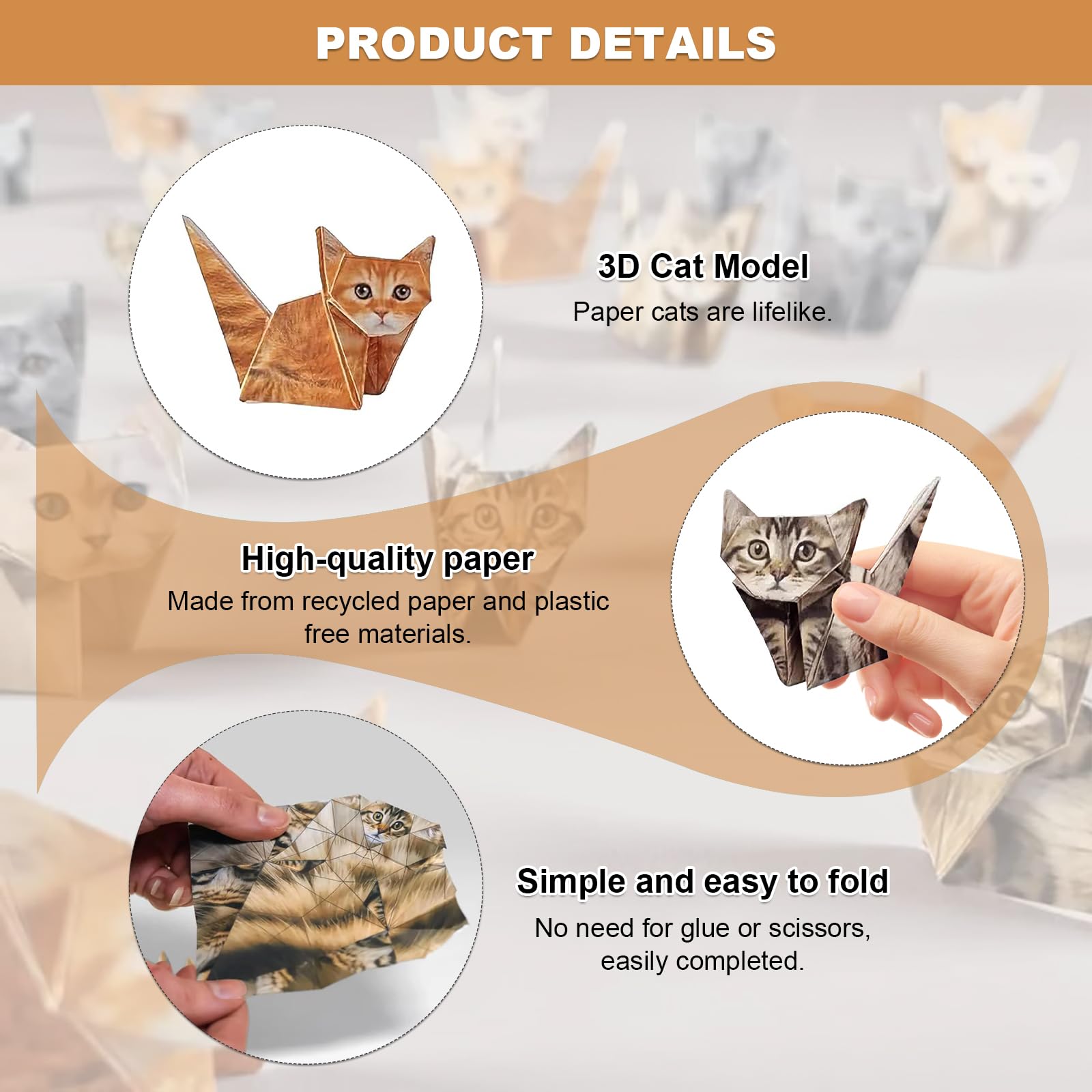 Nocecfi DIY Paper Cats Origami Kit - Image 2