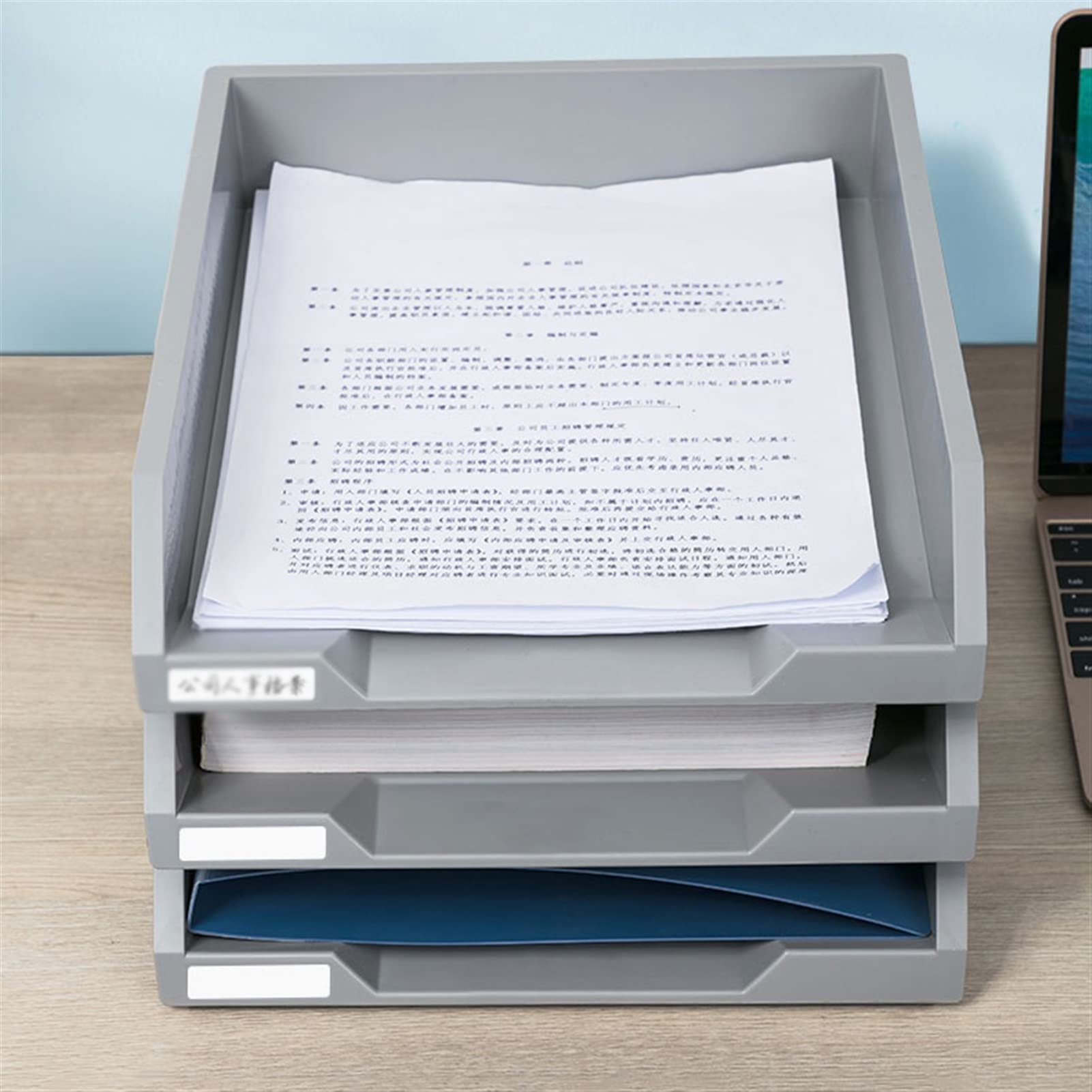 UNNS Biurkowy organizer na dokumenty stojak na dokumenty taca na dokumenty 3-warstwowe plastikowe pudełko na dokumenty biuro przechowywanie danych organizer na biurko organizer tacka na dokumenty organizer na folder