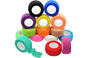 15 Pack Cohesive Wrap 1 Inch x 5 Yards Self Adherent Vet Tape for Birds