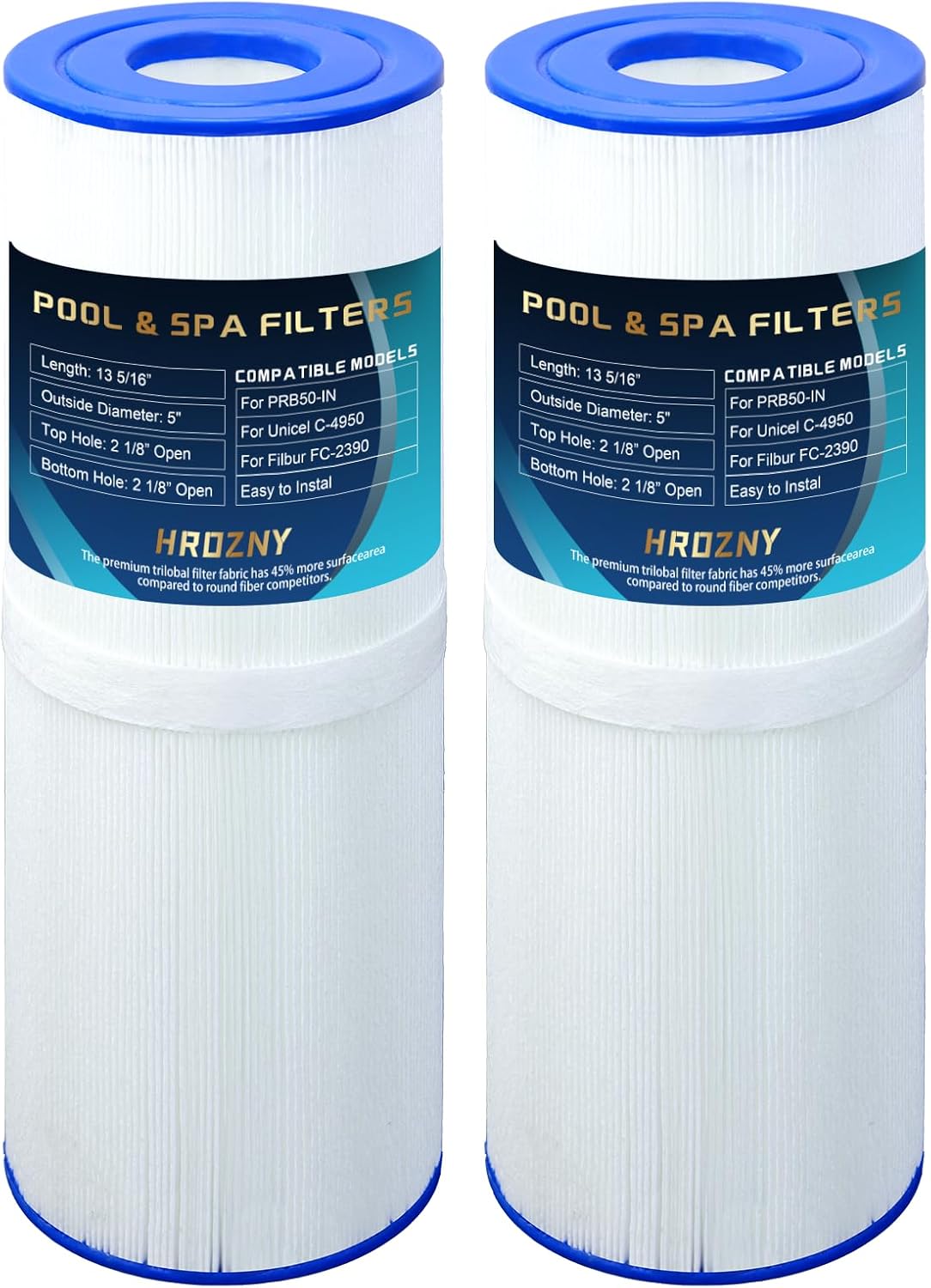 Hrozny Spa Filter Replacement PRB50-IN,PLFPRB50-IN for Filbur FC-2390,for Unicel C-4950, forJ210/J220/J235/J245/J275, for 413-212-02, 373045, 5X13 Drop in Hot Tub Filter