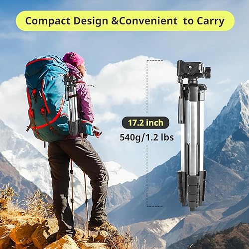 Miniatura 6 de Sensyne Soporte de trípode para teléfono de 64 pulgadas, trípode versátil para cámara y iPad con control remoto inalámbrico y soporte de teléfono 2