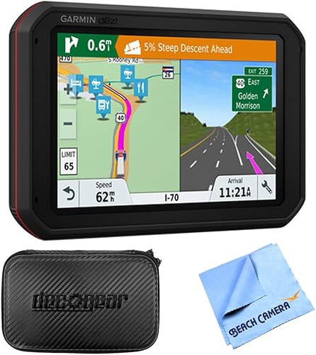 Garmin dezlCam 785 LMT-S Navegador GPS para camión con cámara de salpicadero integrada (010-01856-00) con accesorios El paquete incluye funda rígida