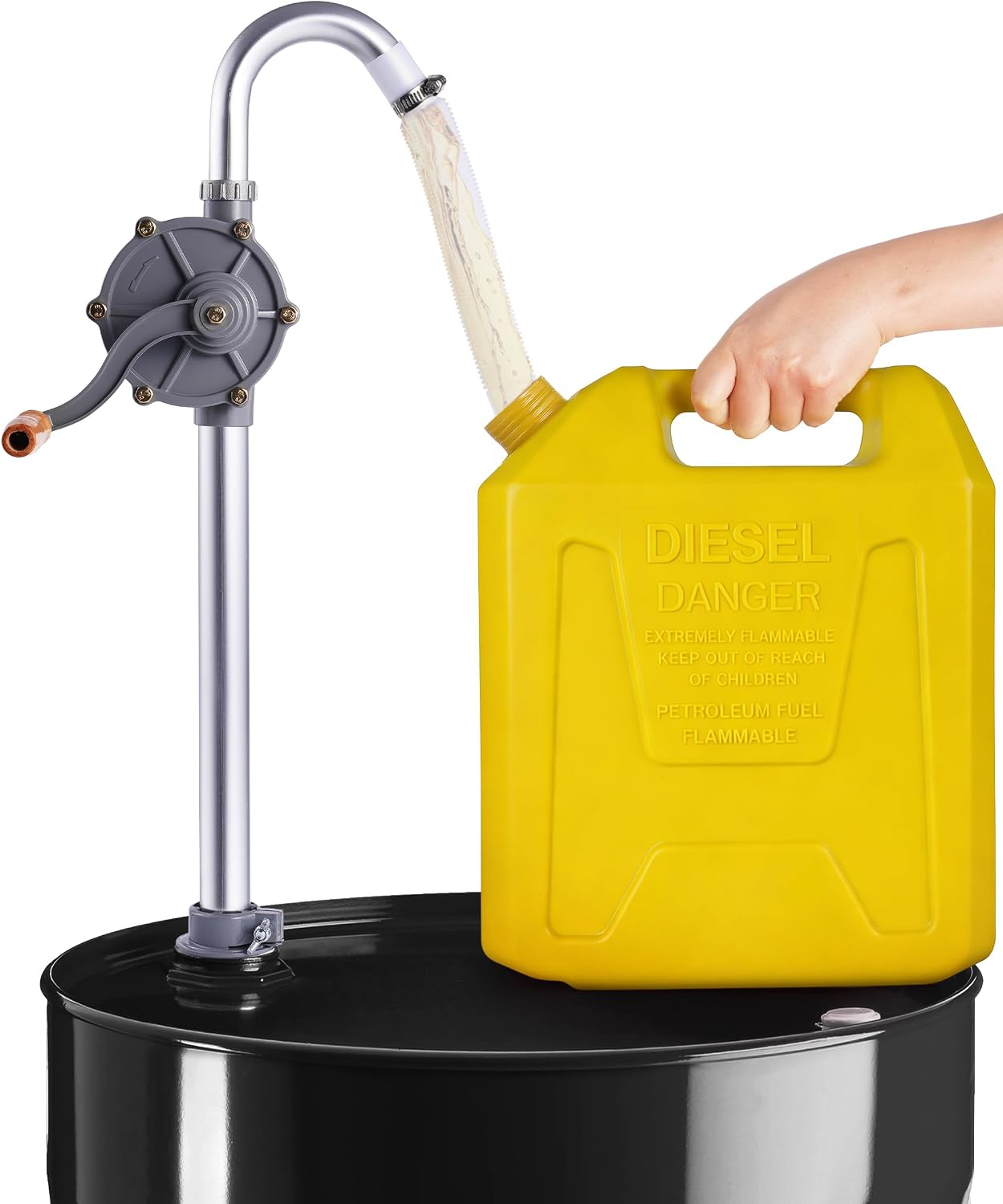 55 Gallon Drum Pump, Manual Fuel Barrel Pump for Diesel, Oil, Kerosene