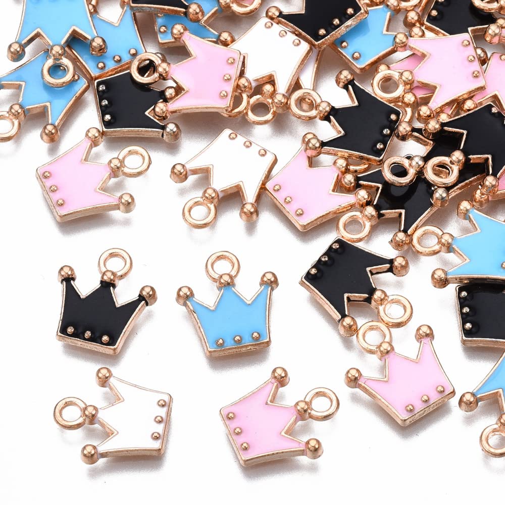 DanLingJewelry 100 pcs Crown Charms Pendants for Jewelry Making or DIY Crafts