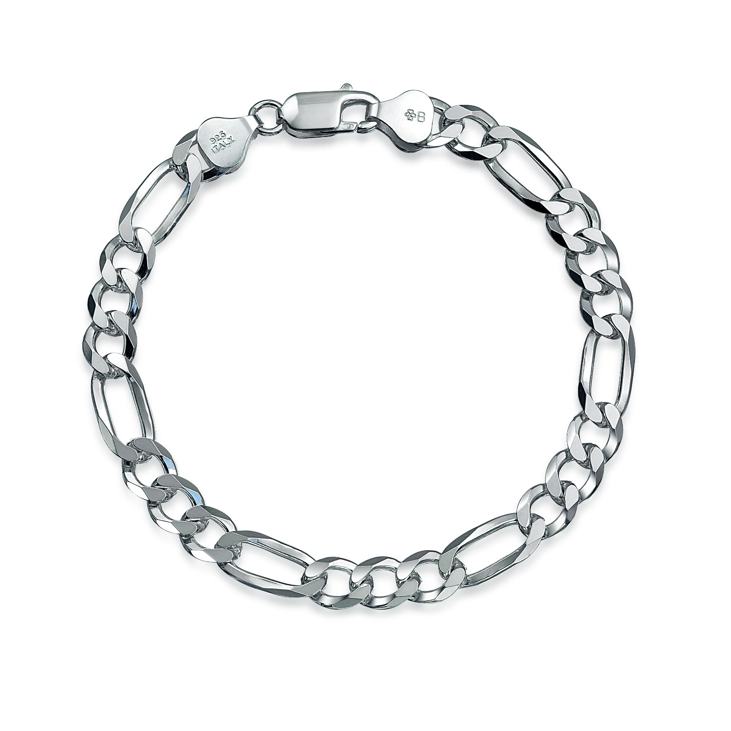 Bling Jewelry Dicke Solide Schwere .925 Sterling Silber Anker Oval Forzata Kettenarmband Für Herren Hergestellt In Italien 8 8,5 Zoll