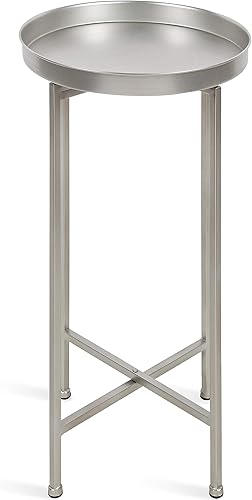 Miniatura 89 de Kate and Laurel Celia - Mesa redonda plegable de metal, negro con base dorada Dorado/Negro,Dorado/blanco,Negro -,Negro/Oro,Negro /Gris,Negro,