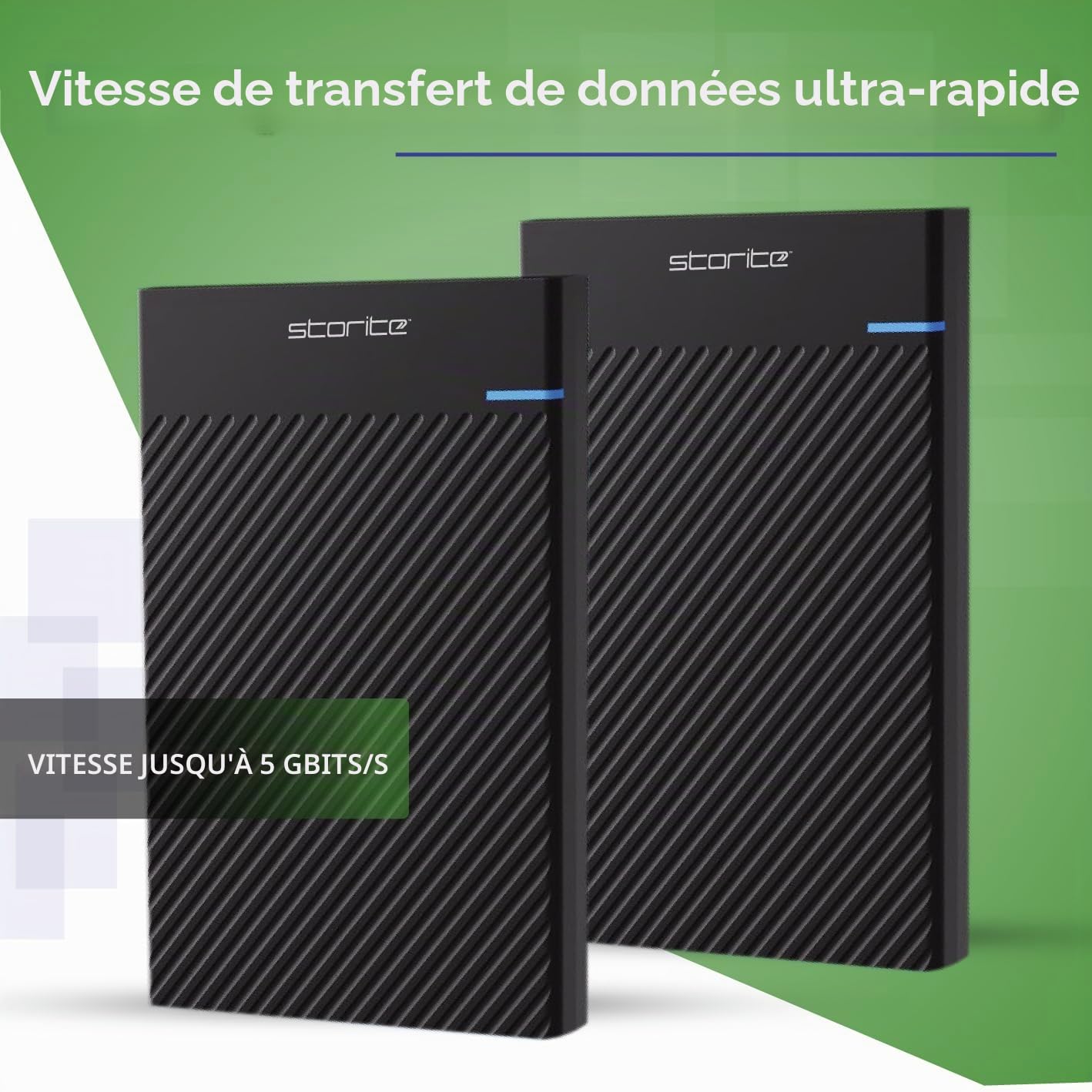 Storite Disque Dur Externe 1 to USB 3.0 Plug & Play pour Le Jeu | Disque dur portable et léger, stockage de sauvegarde de données pour ordinateur portable, PC, Mac, ordinateur de bureau