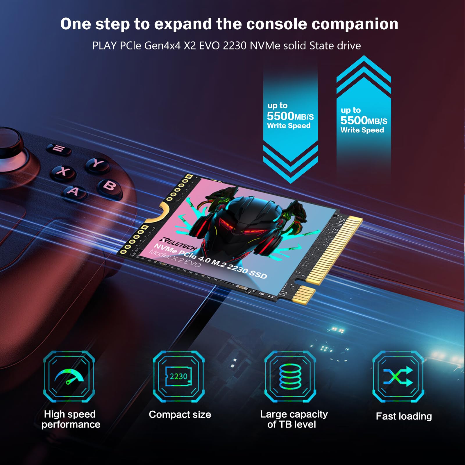 Reletech PCIE4.0 M.2 2230 SSD 1TB NVMe, gravação de até 5500 MB/S