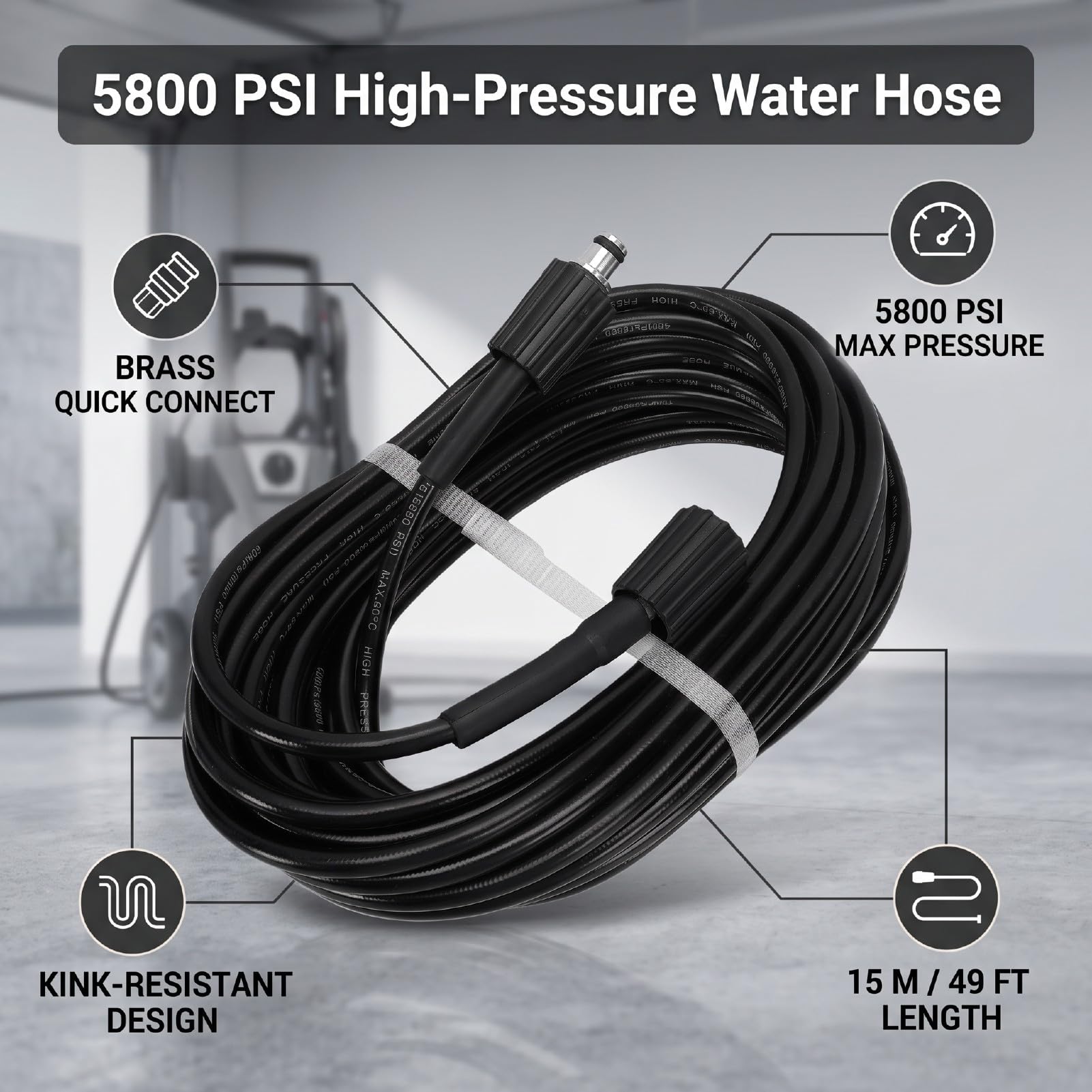 Naroote Kit Tubo Dell'acqua Ad Alta Pressione da 15 M 5800 Psi in Rame e
