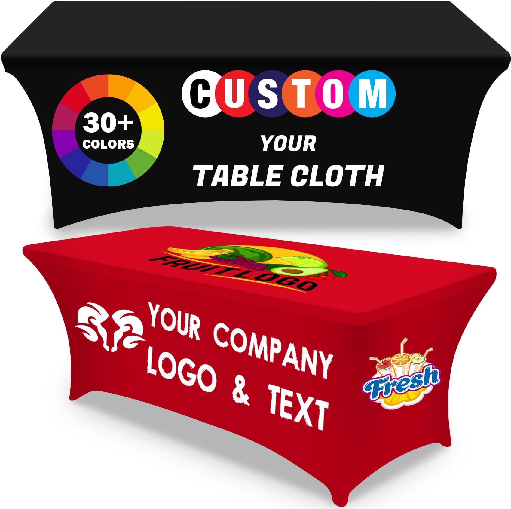 OUUKHGY Custom Tablecloth, Personalized Spandex Table Cloth