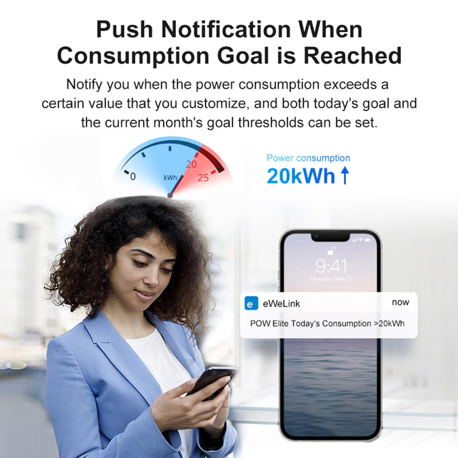 WiFi Smart Energy Monitor: Echtzeit-Stromverbrauchs-Tracker, Spannungs- und Stromverfolgung über eWeLink-App, Smart-Home-Stromverbrauchsanalysator
