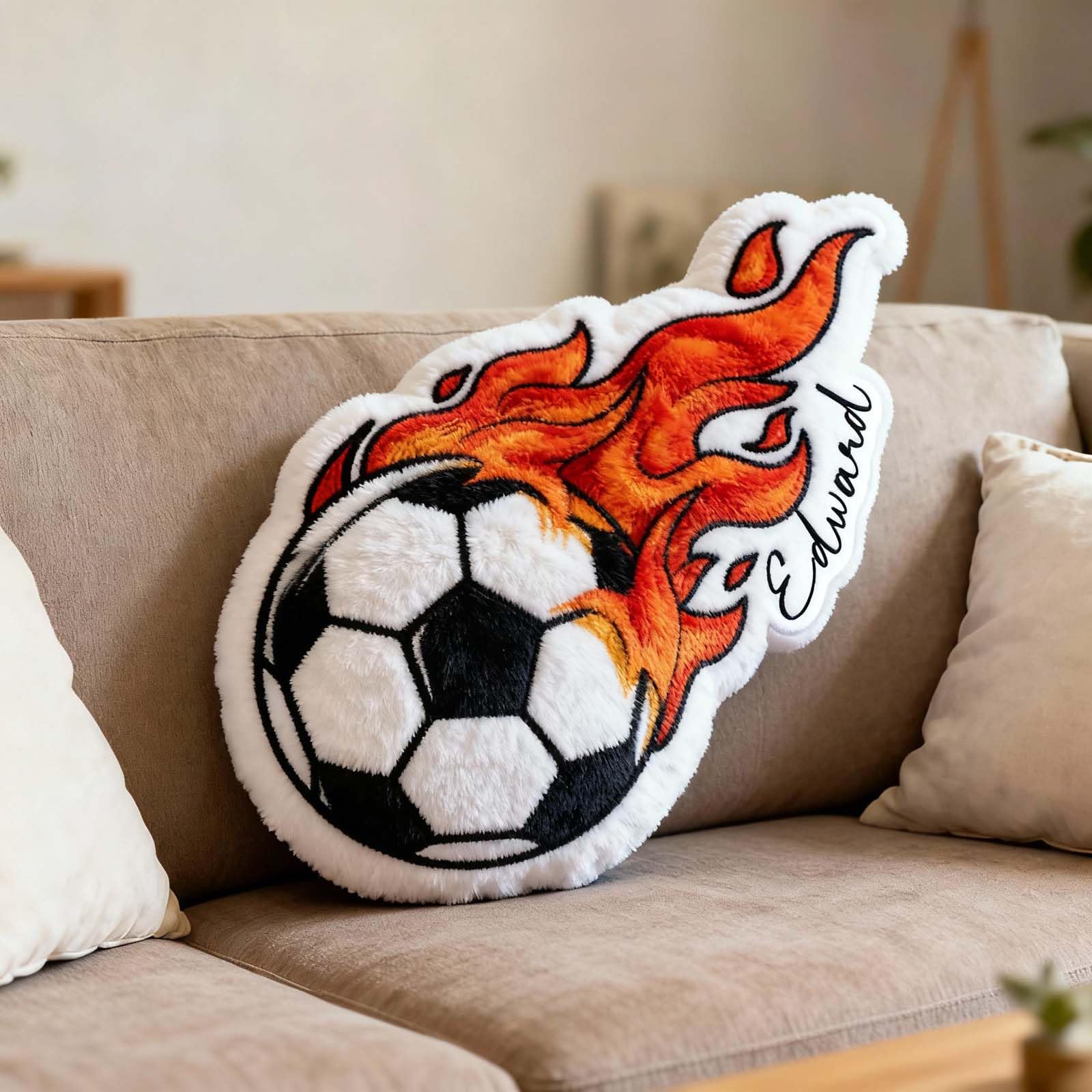 Drawelry Custom Pillow Personalized Football and Fire Pillows Custom Throw Pillows with Name Personalized 3D Pillows Room Decor for Women Men (Football and Fire Designs)