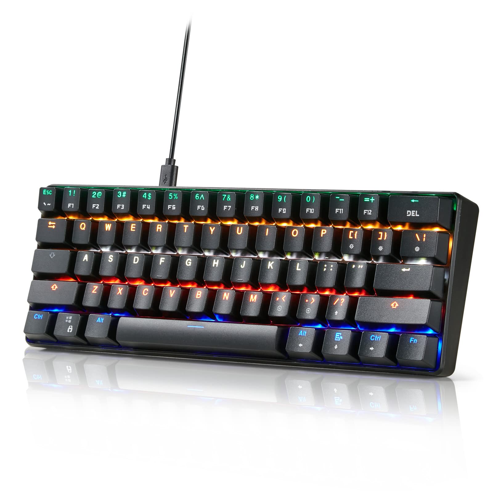JIDOHUN KB-115 Wired Mechanical Keyboard, 61 Keys RGB Hot