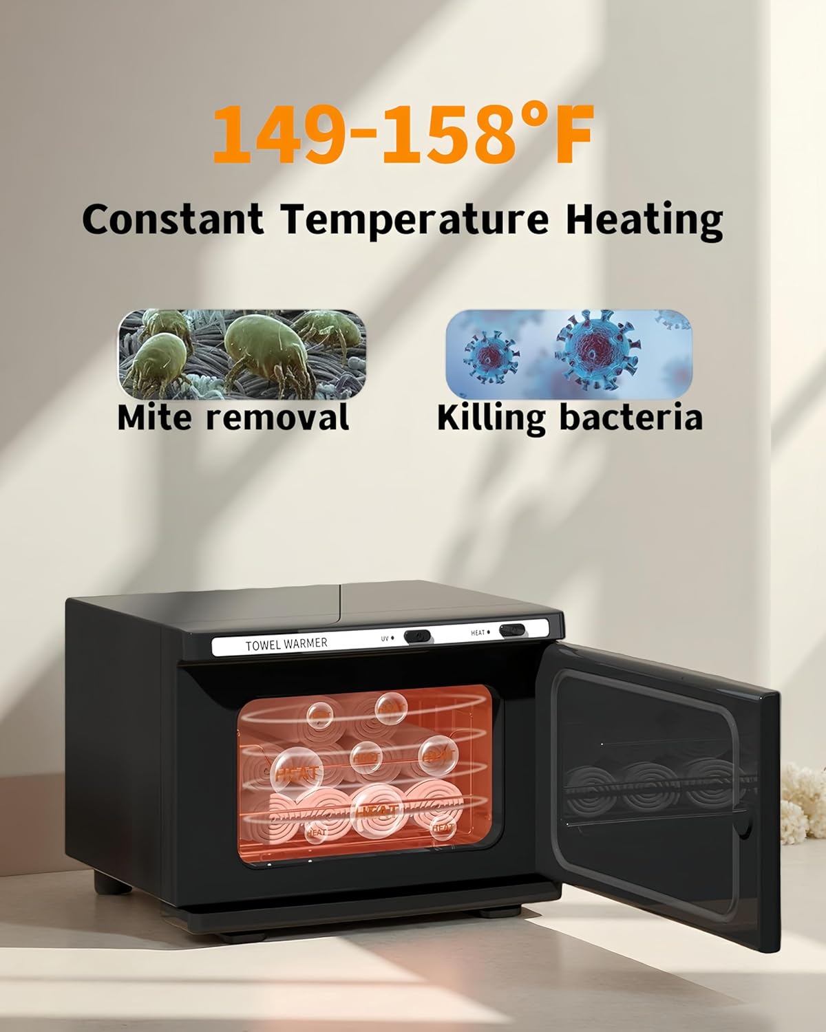 Towel Warmer, Hot Towel Warmers Spa, 8L Professional Mini Towel Warmer, Towel Warmer for Facials. (Black)