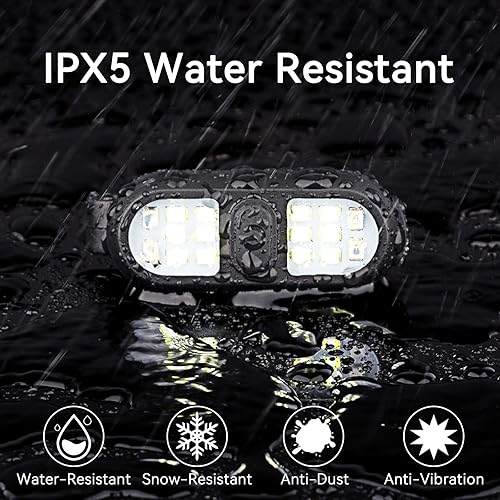 Miniatura 7 de Paquete de 2 linternas con clip, luz de correr para corredores, luces de seguridad recargables para caminar por la noche, linterna manos libres, luz