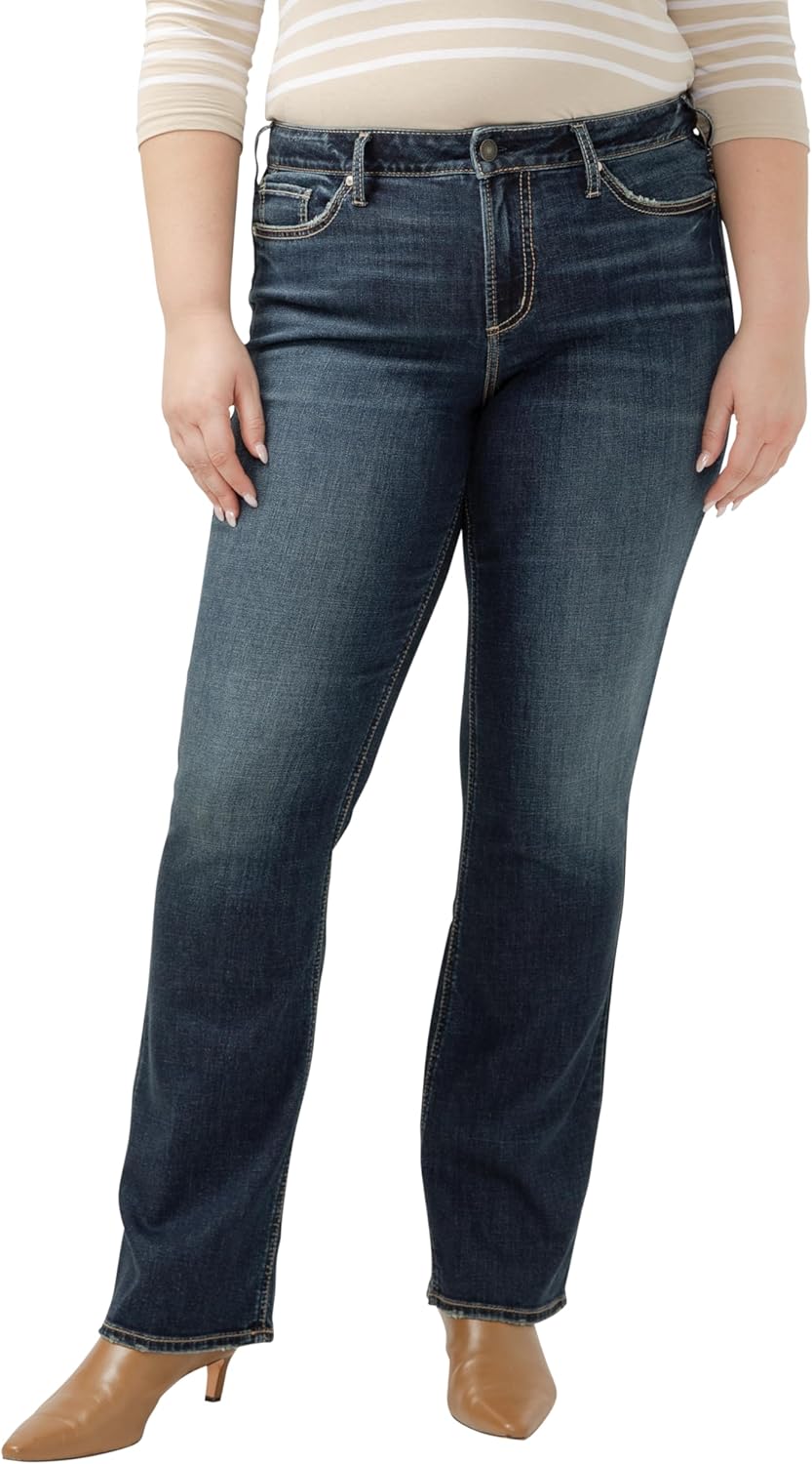 Silver Jeans Co. Women’s Plus Size Suki Mid Rise Slim Bootcut Jeans