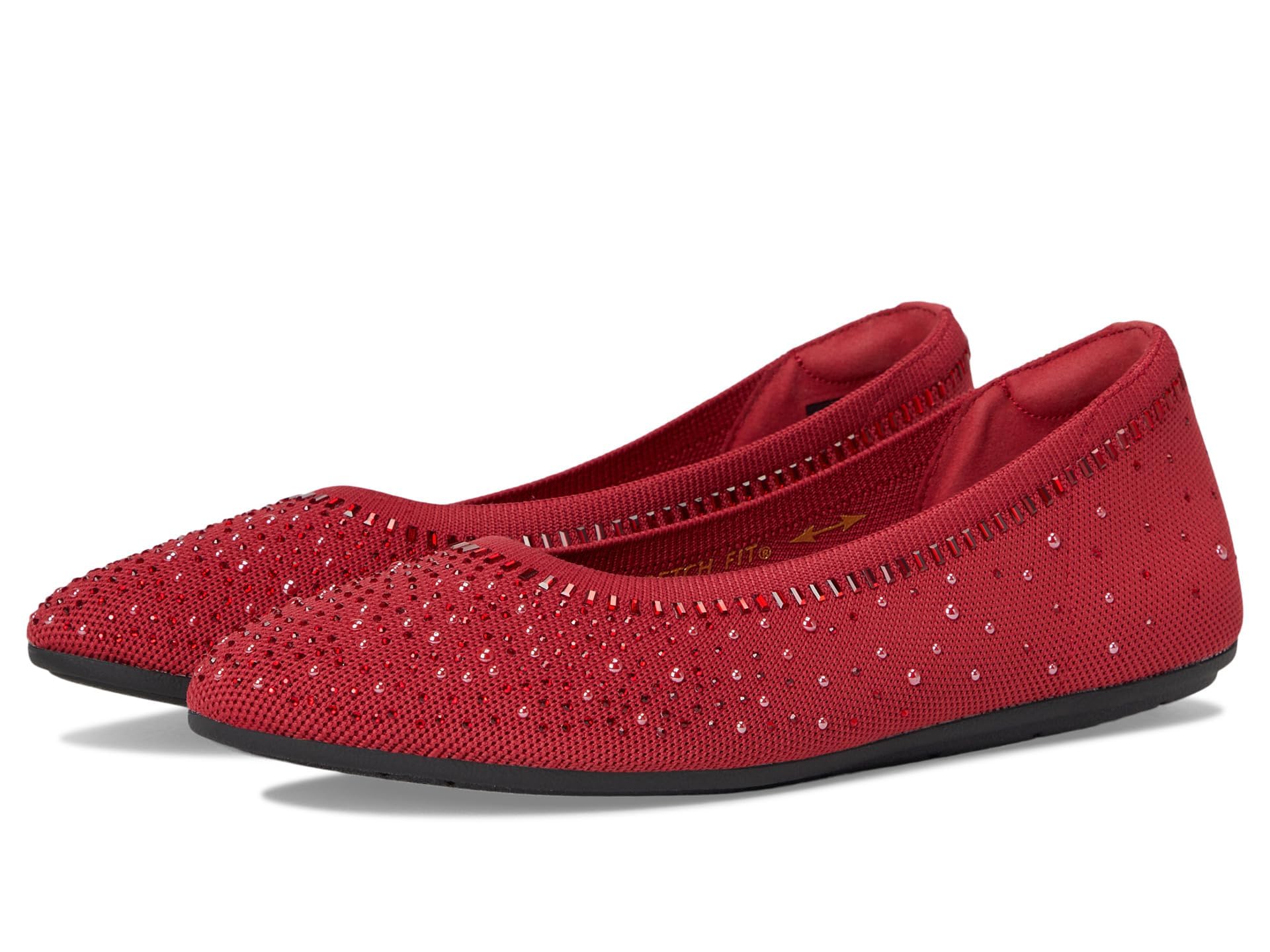 Skechers Modern Comfort Women's Cleo 2.0-Mesmerizing Nights baleriny damskie, Czerwona wycieczka jednokolorowa Getaway Solids, 37.5 EU