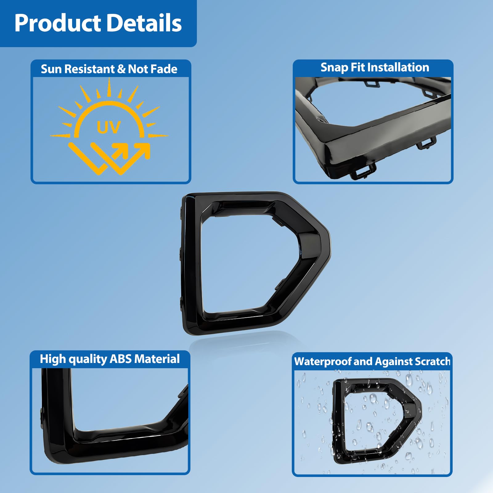Fog Light Bezel Cover For 2019-2021 GMC Sierra 1500 1 Left & Right Pair ...
