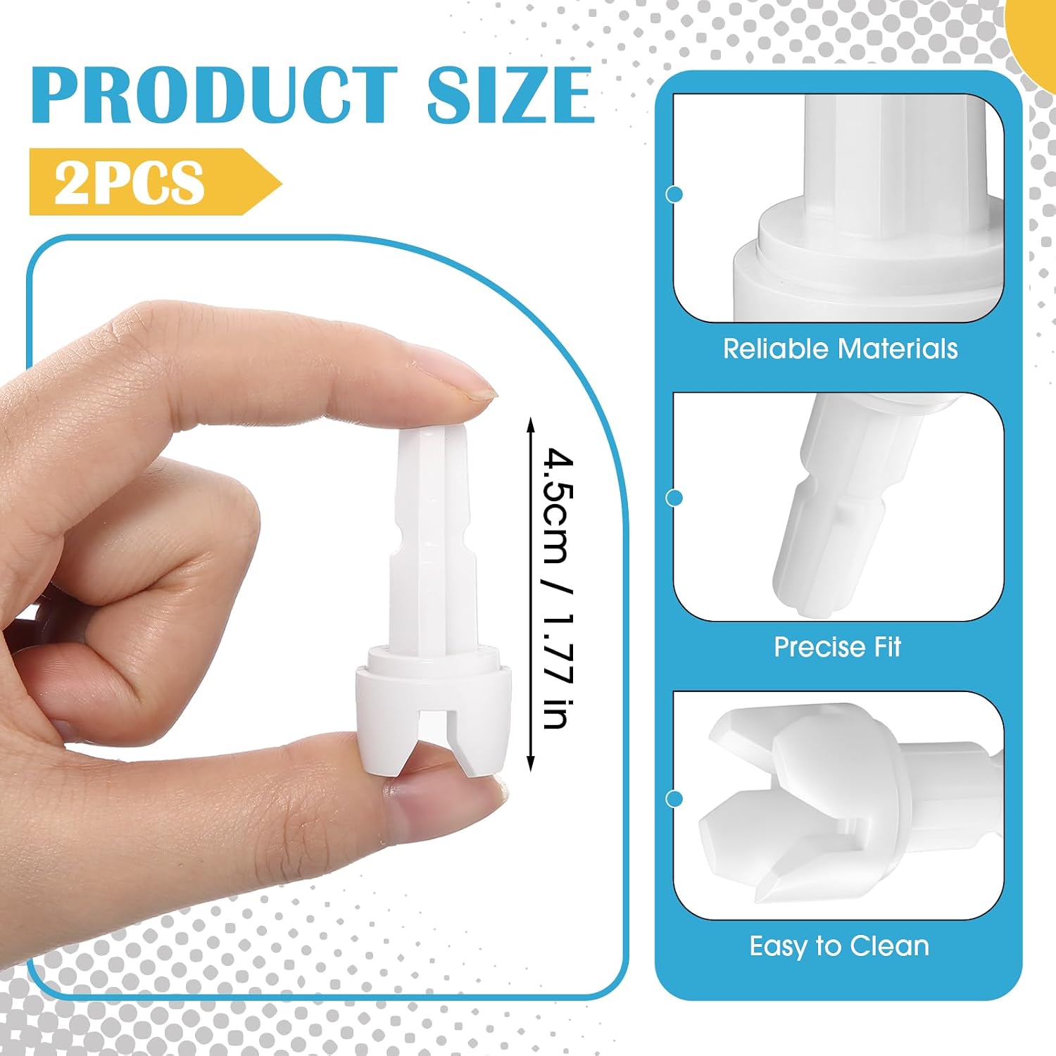 Marsui 2 Pcs Replacement Parts Axle Stem Compatible with Baby Brezza FRP0046 Compatible with Formula Pro Advanced Shaft Funnel Filter Accessory Attach to Locking Cover image 2