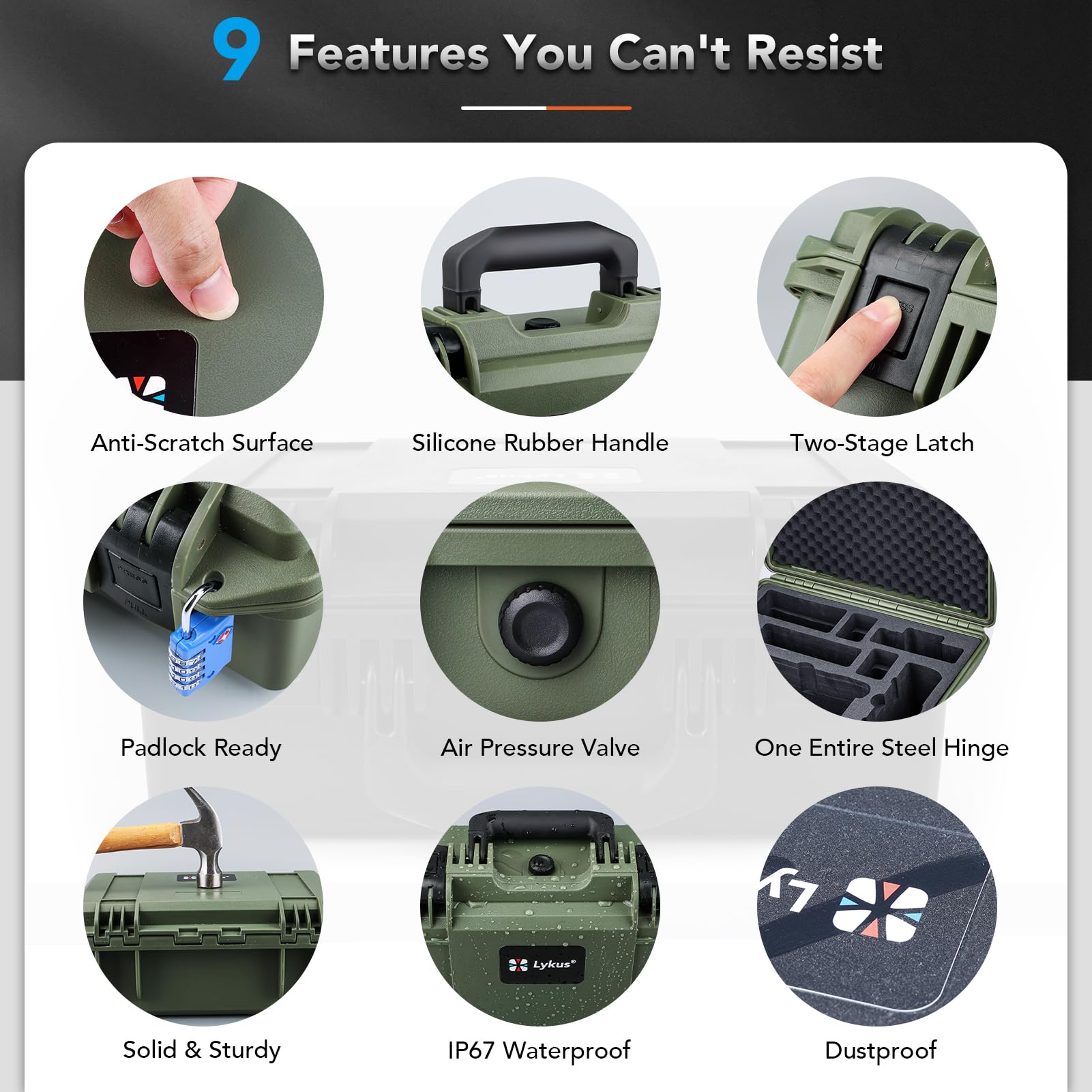 Lykus Titan M400 Mallette Valise Sac Case pour DJI Mavic 4 Pro, DJI RC Pro 2/RC2, Convient jusqu'à 6 Batteries et Accessoires dans Fly More Combo/Creator Combo[Valise Uniquement]