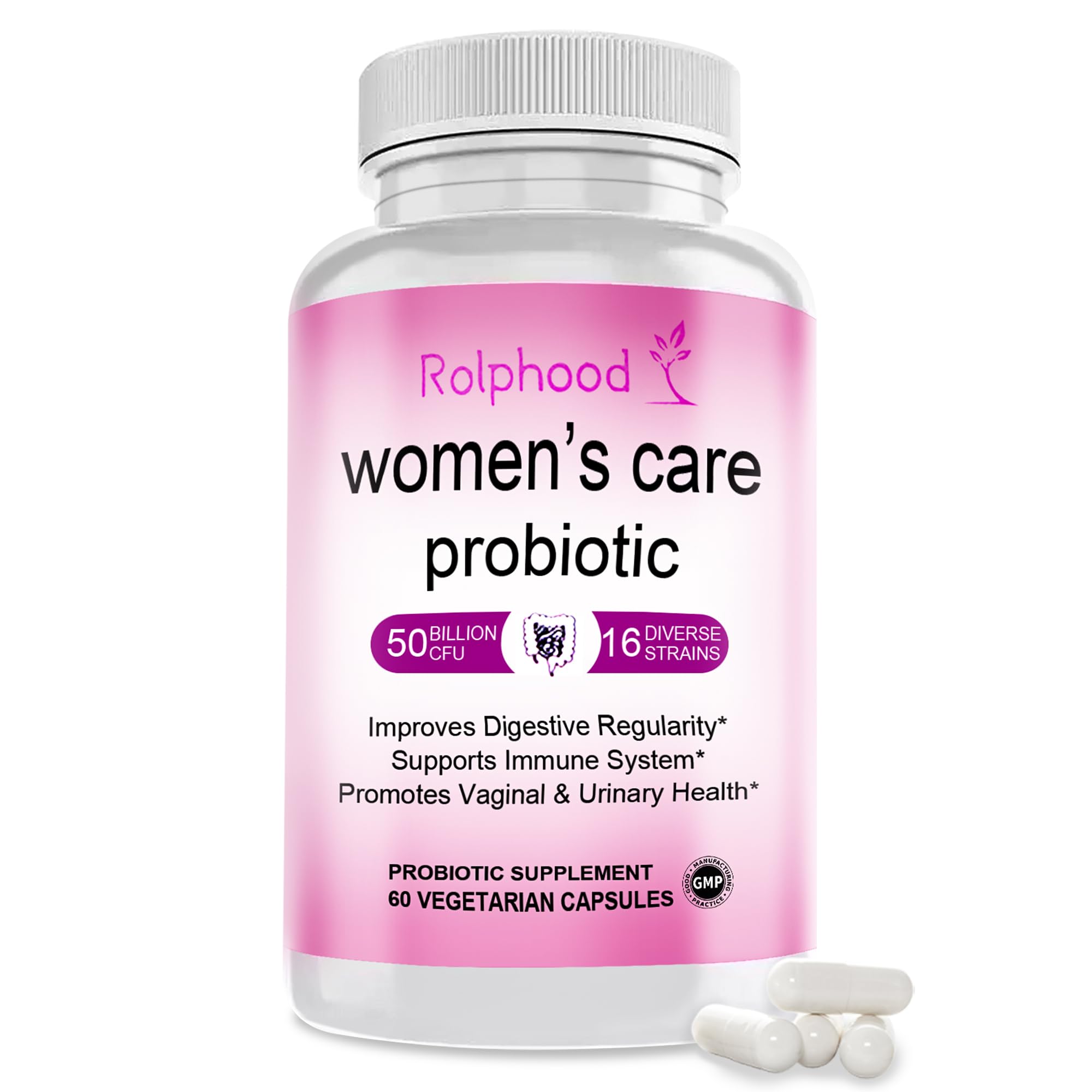 Vaginal Probiotic for Women's pH Balance Health,with Prebiotics &Lactobacillus Probiotic Blend,Boost Immune,Digestive,Gut,Promote Healthy Vaginal Odor & Vaginal Flora,60 Capsules[1-Month Supply]