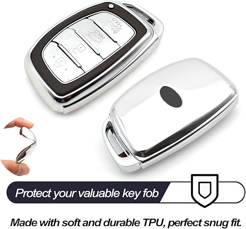 Miniatura 3 de MECHCOS - Funda de poliuretano termoplástico para llave inteligente de 3 o 4 botones compatible con Hyundai Elantra, Ioniq, Sonata, Tucson Elantra