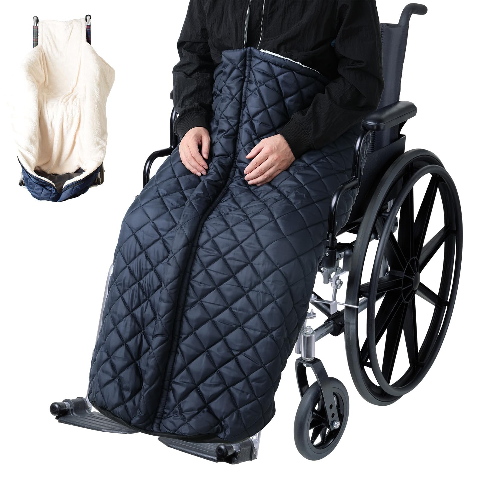 Saco Manta Felpa Gruesa para Rodillas para Usuarios, Manta Gruesa con Forro Polar, Saco para Silla De Ruedas, Manta para Silla De Ruedas para Calidez y Comodidad, Viento