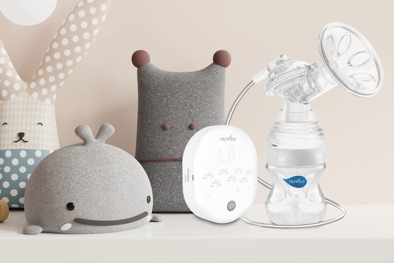 Nuvita 1287M | Materno Smart | Tiralatte Elettrico | Elettrico Tiralatte a 3 Fasi | Transformabile in Tiralatte Doppio | 9 Livelli di Intensità | Biberon Anti-Colica Incluso