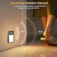 Vista 4 de VST Luces nocturnas con sensor de movimiento, luces de escalera recargables con instalación de succión magnética para interiores, dormitorio