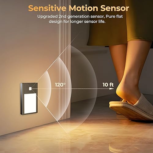Miniatura 4 de VST Luces nocturnas con sensor de movimiento, luces de escalera recargables con instalación de succión magnética para interiores, dormitorio,