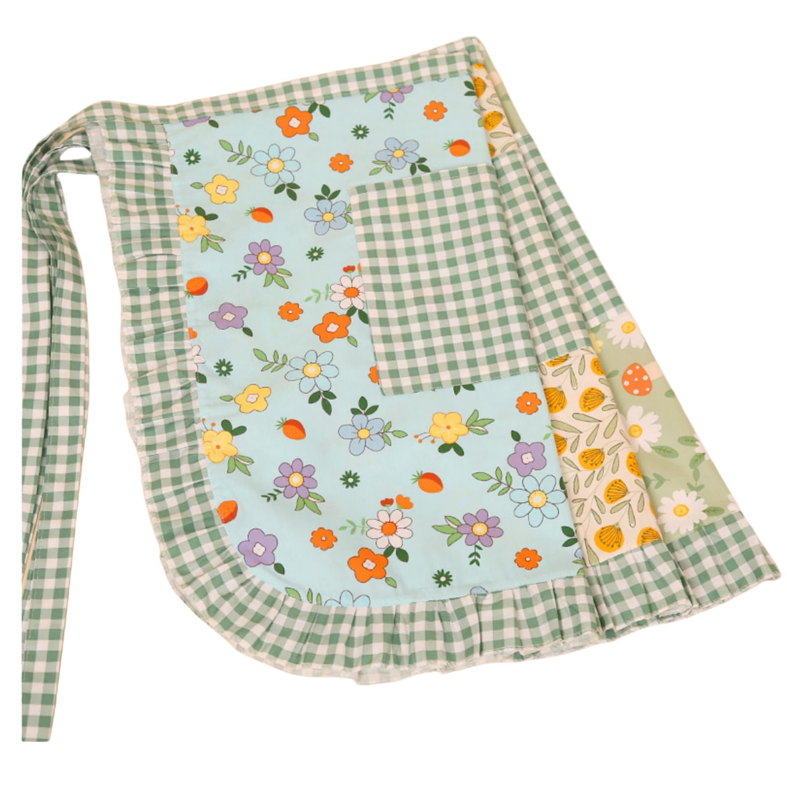 FAIRYGATE Floral Short Waist Kitchen Apron Clothes Half Waist Bib Maid Costume with Pocket Kitchen Party Favors for Restaurant Hotel A5547 - Image 4