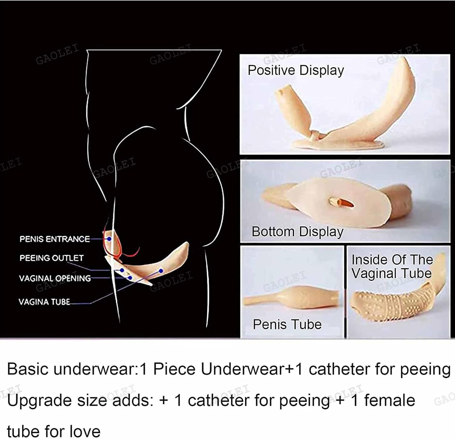 Half-Length Full Silicone Panties Realistic False Pussy Boxer Briefs Hip Shaping Simulation Skin Underwear for Cosplay