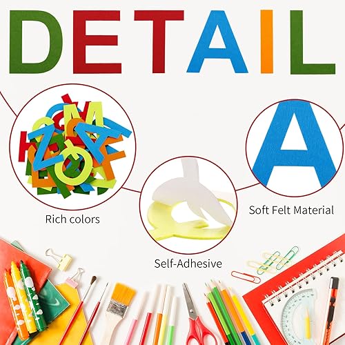 Miniatura 3 de 87 hojas de calcomanías de letras grandes de fieltro de 4 pulgadas con recortes de letras de letras grandes, letras grandes para decoración de aula,