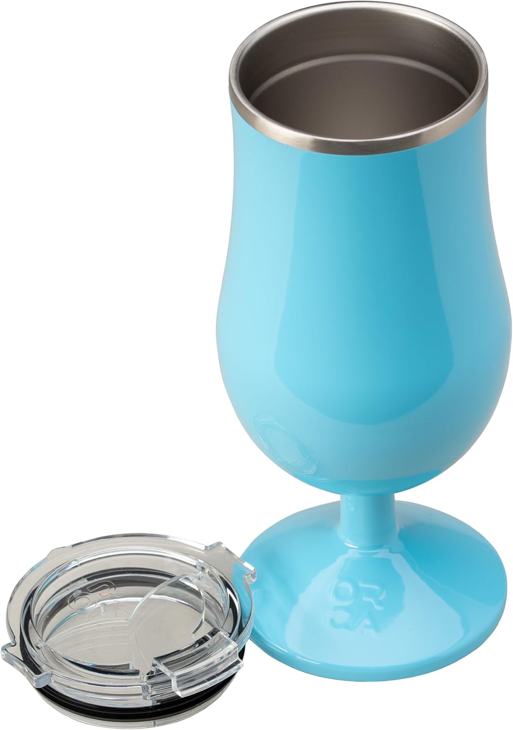 ORCA Poco 17 oz Insulated Cocktail Glass | Double Walled, Stainless Steel Hurricane Glass, Lidded Tumbler for Cocktails, Wine & Cold Drinks — Capri Blue