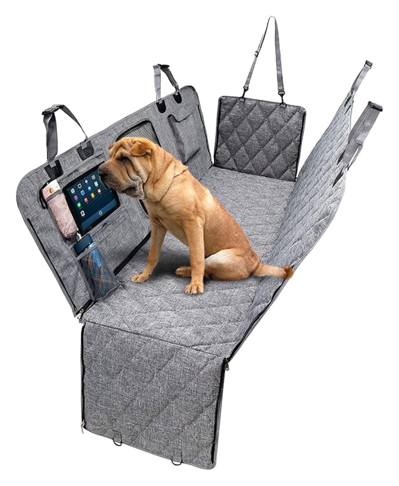 Funda for asiento de coche for perrosFunda protectora for asiento de coche for perros, funda for asiento trasero for perros con ventana de malla, hamaca impermeable y resistente a los arañazos, lavabl