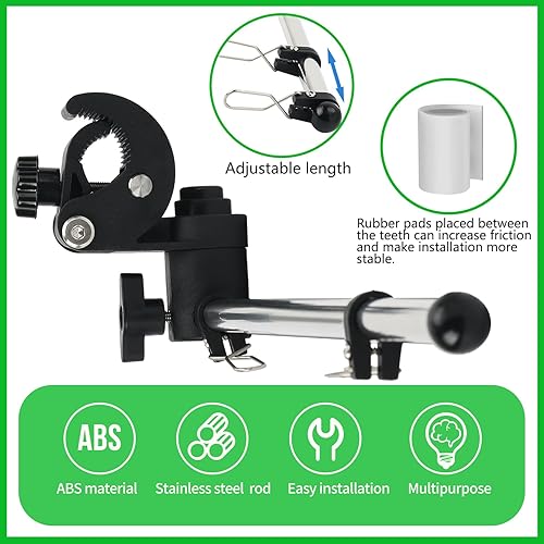 Miniatura 2 de Marinebaby 2 banderas de barco con 2 mástiles de bandera, kit de asta de bandera de barco de acero inoxidable 316 para montaje en riel (78 pulgadas