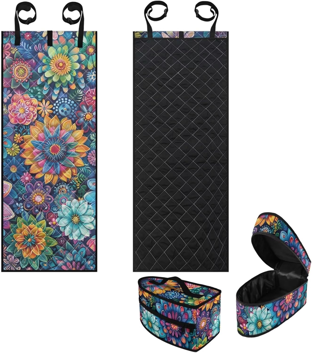 Sunflower Butterfly Portable Ironing Mat Blanket with Storage Bag Handbag 2 Pcs Set Ironing Board Replacement Garment Steamer Ironing Glove Ironing Scorch Mesh for Home and Travel Use