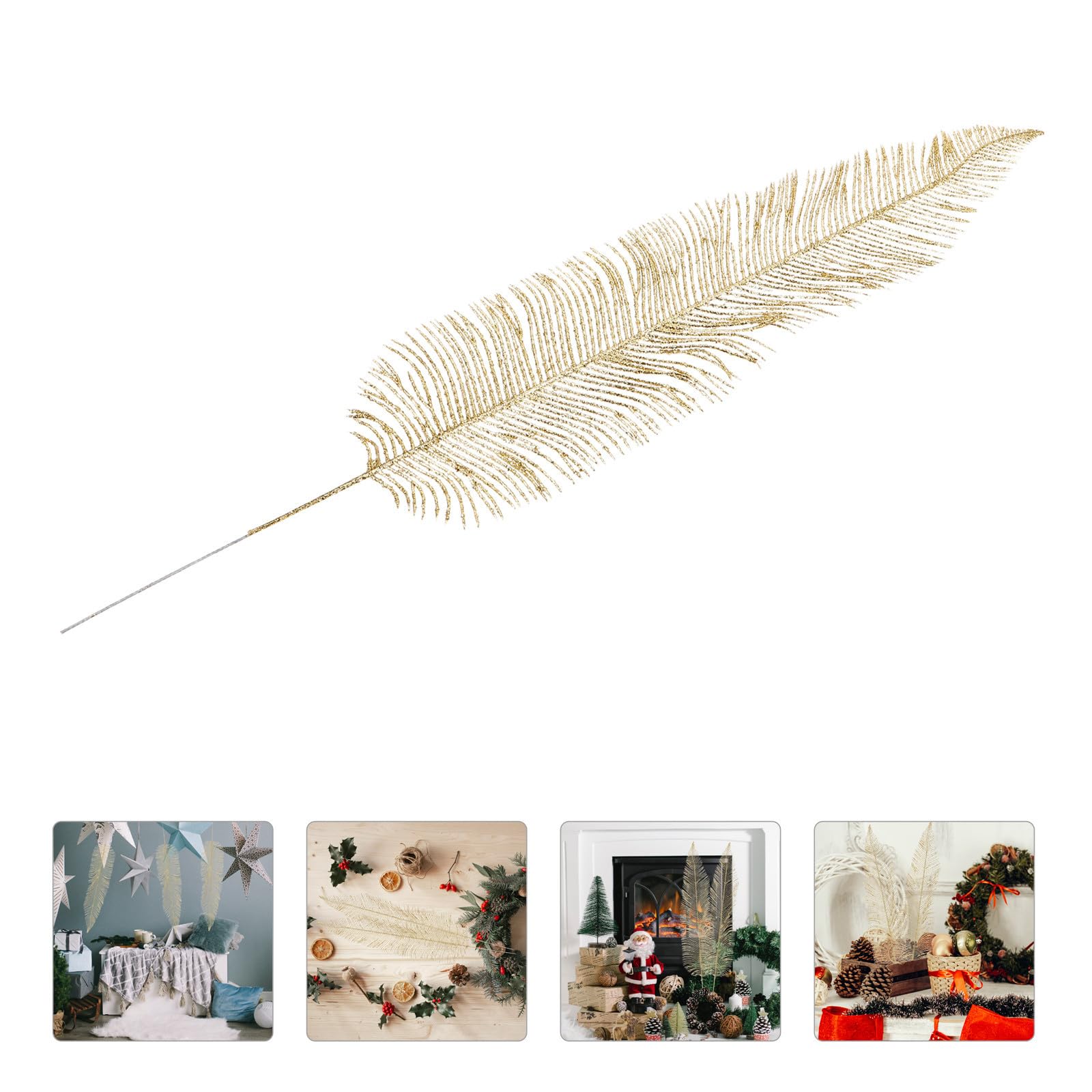 Toyvian 40 Pezzi Foglie Artificiali Dorate per Albero di Natale,