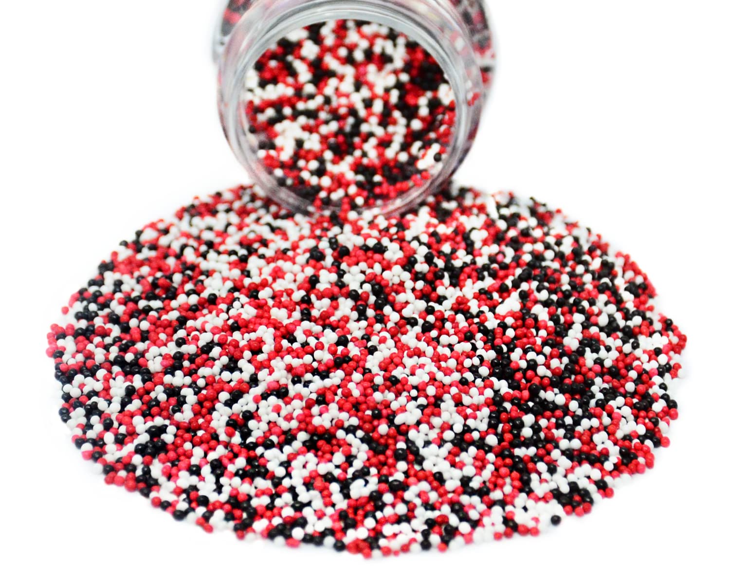 Mystic Sprinkles The Big Game Nonpareil Mix 3.8oz Bottles (Black, Red & White) - Image 4