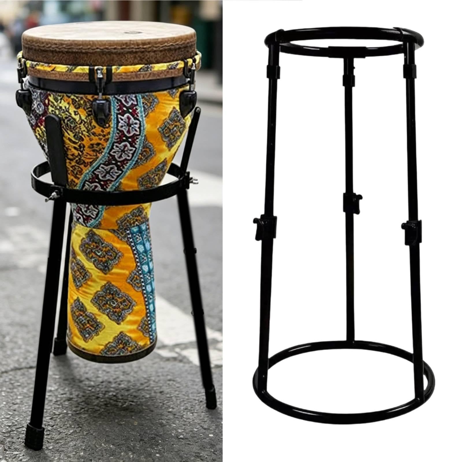 Soporte suelo para djembé, soporte percusión, práctico, estable para actuaciones en escenario, estante para batería altura ajustable, 23.5 Cm