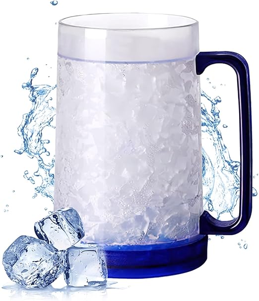 ACTOYS Biergläser zum Einfrieren, Frozen Beer Mug, 450 ML Doppelwandige