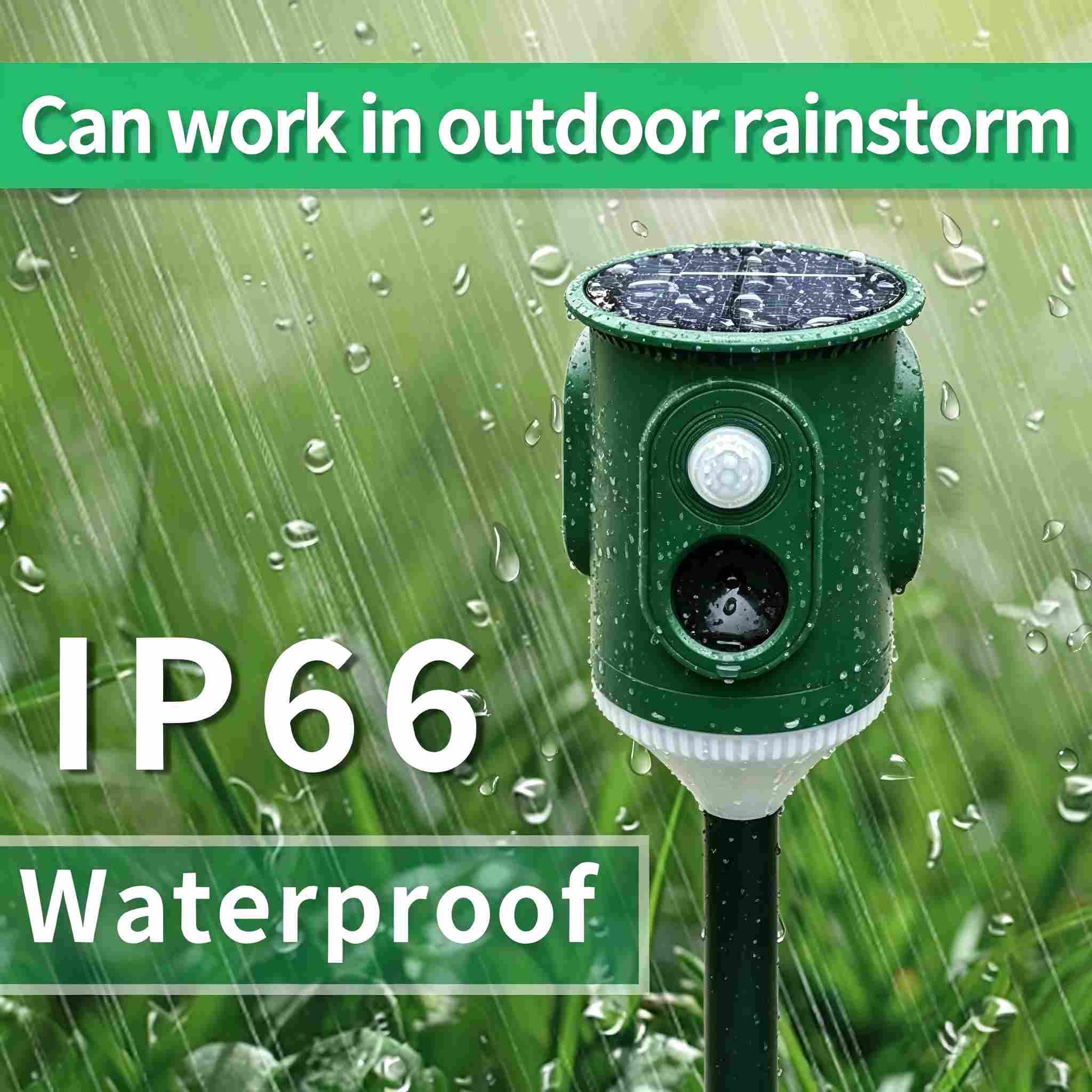2X Repelente Solar ultrasónico 360° con luz Intermitente,Activado por Movimiento,Impermeable para jardín contra Gatos,Perros,Ardillas,mapaches,mofetas,Conejos y Coyotes