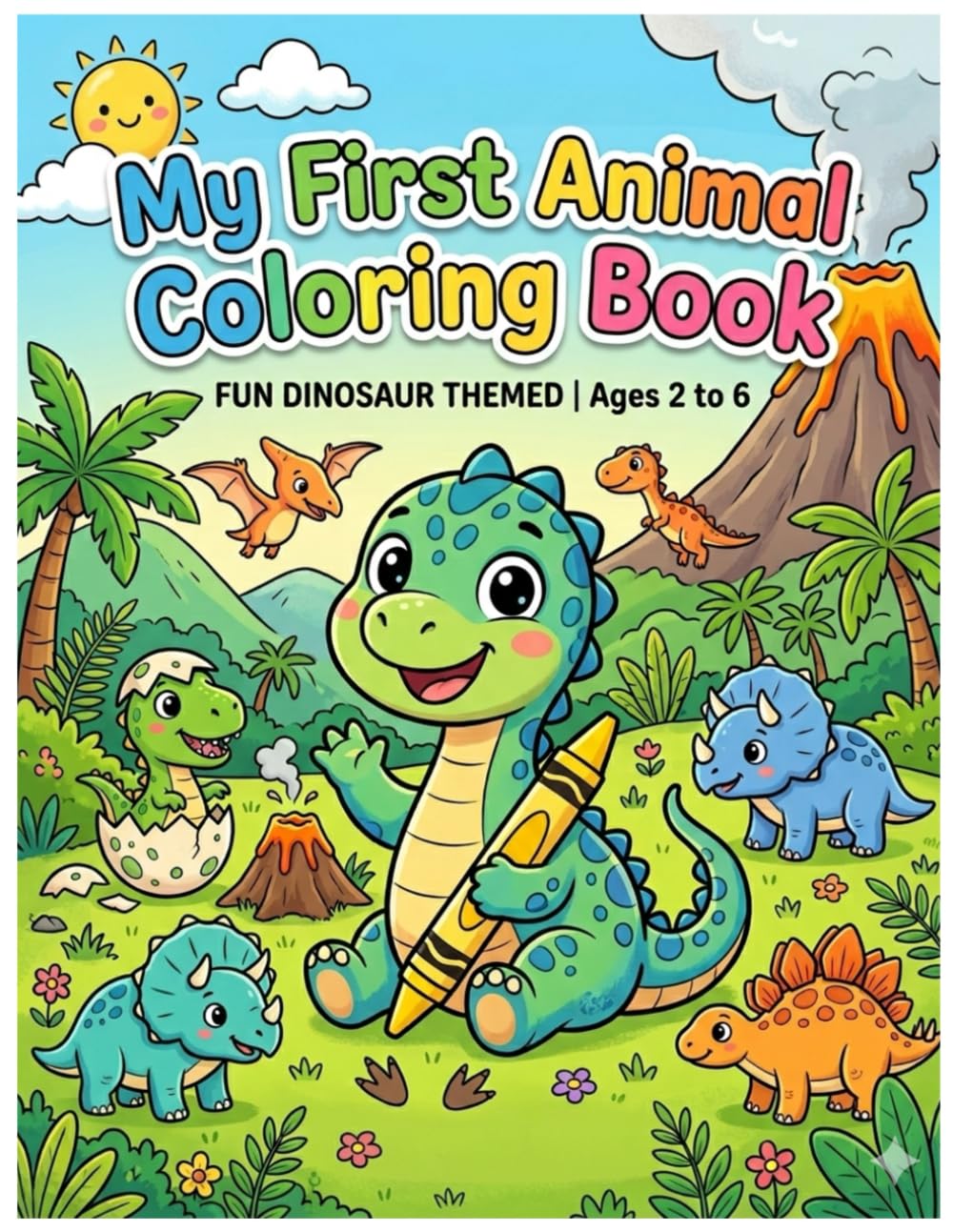 My First Dinosaur Coloring Book for Toddlers: Big Simple Dinosaurs for Kids Ages 2–4 and 4–6