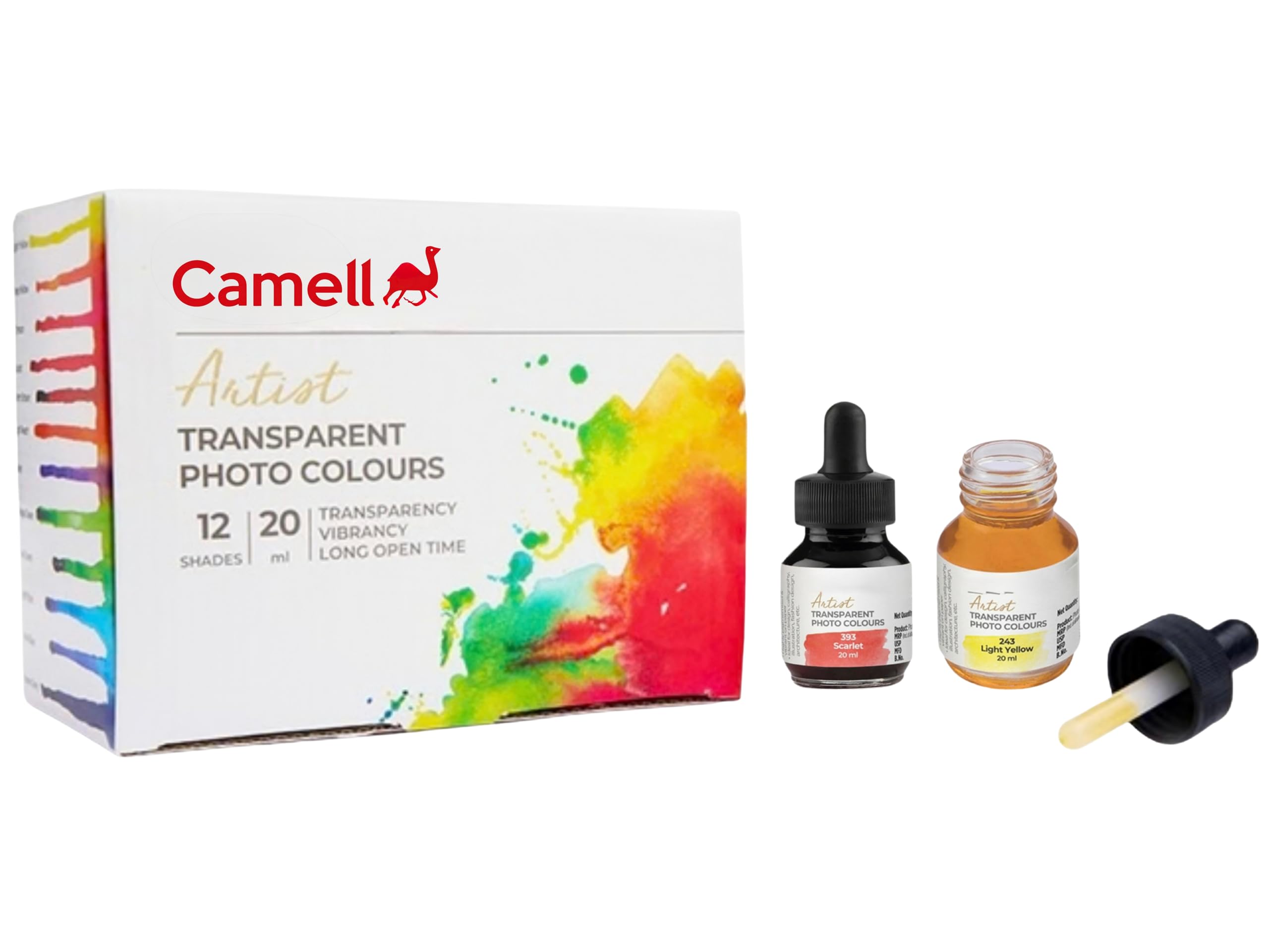 Artelefant Professional Artist Photo Colours Set – 12 Shades x 20 mL | Vibrant, Transparent, Intermixable & Non-Toxic | for Applied Art, Design & Calligraphy-picture-12